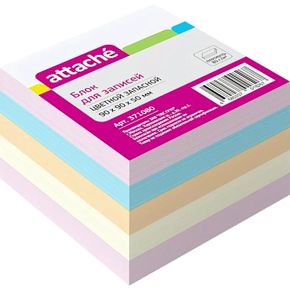 Блок для записей ATTACHE запасной 9х9х5 разноцветный 80г