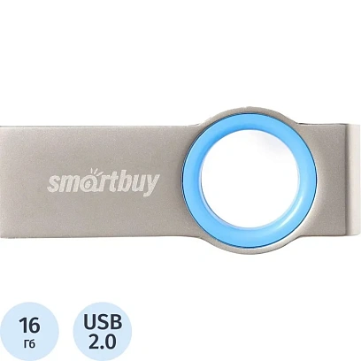 Флеш-память Smartbuy UFD 2.0 016GB MC2 Metal Blue (SB016GBMC2)