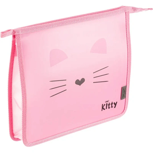 Папка для тетрадей Комус Класс Kitty А5 на молнии, пластик, ПТ-713