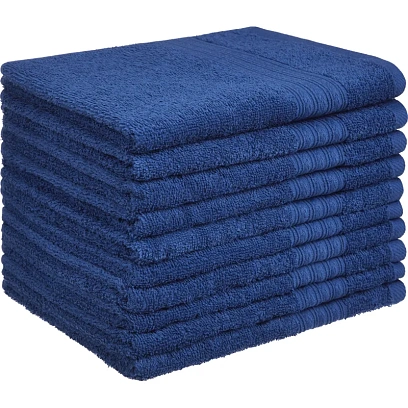 Набор полотенец махровых Luscan/бордюр 400г/м2, 50х90 тем-син, 10шт/уп