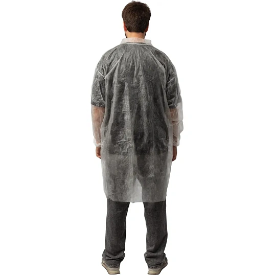 Халат н/с процед, рук.рез, на липуч, XL, дл.110см, пл 17, белый, 10шт/уп