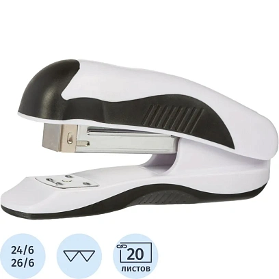 Степлер Attache Master до 20 листов,№24/6, 26/6 белый/черный