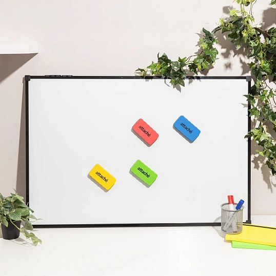 Губка-стиратель д. магн.-маркерн.досок Attache Economy,магн,105x55мм,4шт/уп