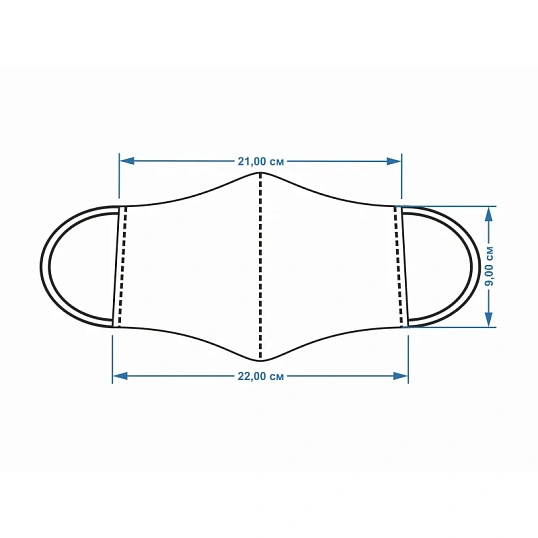 Маска текстильная многоразовая защитная черная (12 шт./уп.) М1