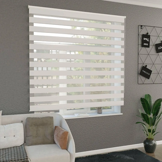 Рулонная штора Комус Мебель Angora 538603 V1 день/ночь, 50х160, белый