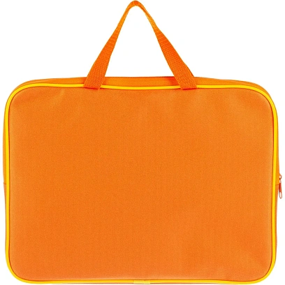 Папка для тетрадей  Оранжевая А4 молния/ручки,ткань,40мм, ПМД-2-42