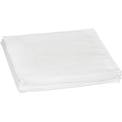 Полотенце Luscan махровое 30х30, 450 гр/м2, Oтель белый, Турция, 10 шт/уп