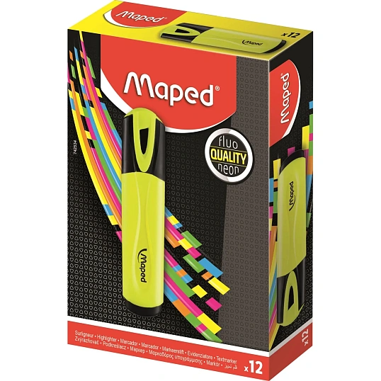 Маркер текстовыделитель Maped FLUO PEP'S CLASSIC 1-5 мм, желтый,742534