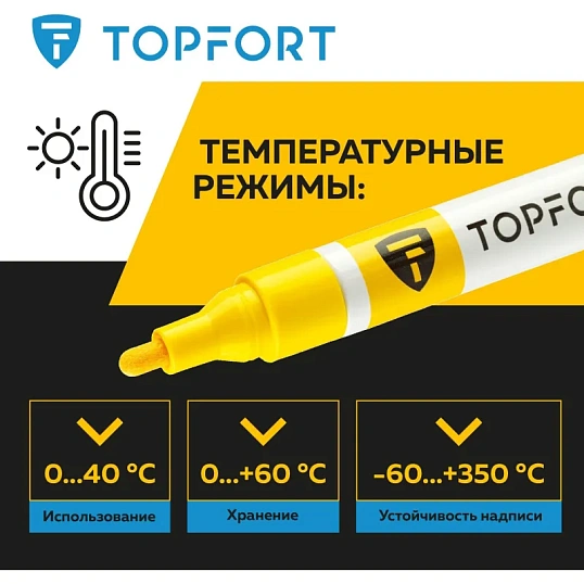 Маркер лаковый TOPFORT Paint 4 мм желтый