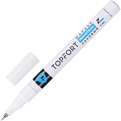 Маркер лаковый TOPFORT Industrial 1 мм белый