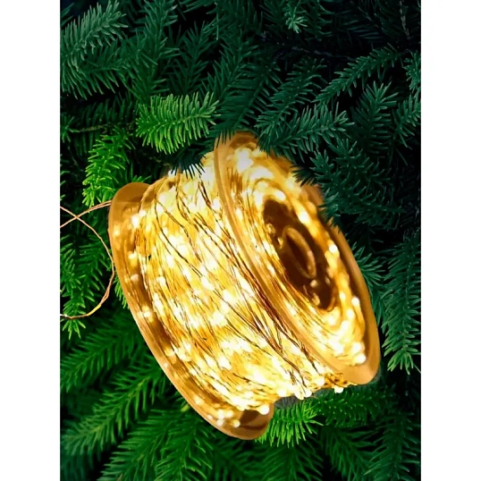 Гирлянда светодиодная на 2000LED ламп, 20м, 220B, тепл бел,8реж, IP44,93629