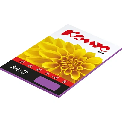 Бумага цветная Комус Color (лиловый интенсив), 80г, А4, 50 л.