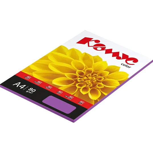 Бумага цветная Комус Color (лиловый интенсив), 80г, А4, 50 л.