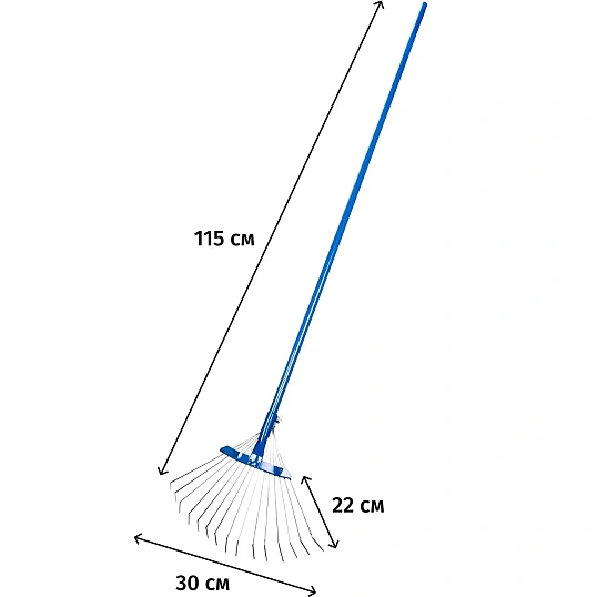 Грабли проволочные раздвижные 15зуб с мет.черенком (Павлово)_СИ-01354