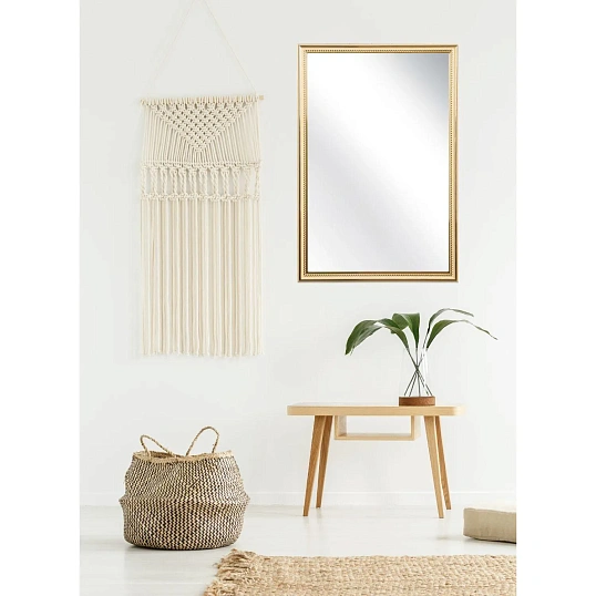 Зеркало МГЛ_настенное Комус Мебель 120К (400x600) багет ПВХ бежев.косичка