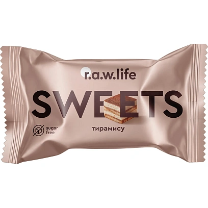 Конфеты R.A.W.life sweets Тирамису NEW, 18гx18шт/уп