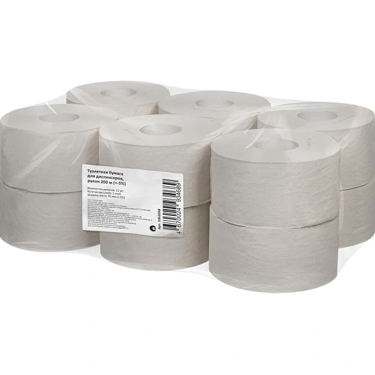 Бумага туалетная д/дисп Выбор есть 1слвтор200м12рул/уп