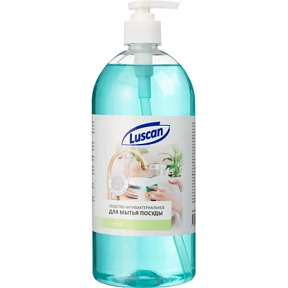 Средство для мытья посуды Luscan Антибактериальное 1л с дозатором