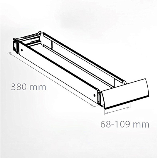 Рамка раздвижная EASYFACE 380 мм, цвет серый, упаковка 5 шт/уп