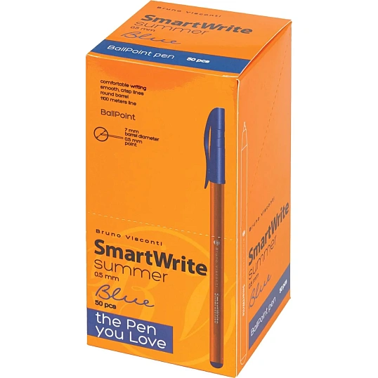 Ручка шариковая неавтомат. BV SmartWrite Summer 0.5мм, синяя, 20-0328/07
