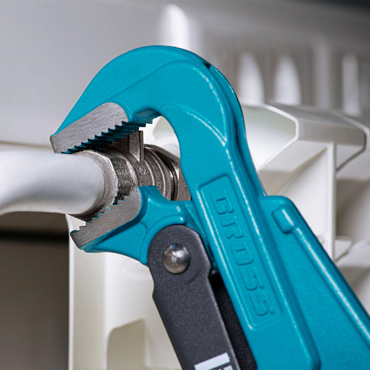 Ключ трубный рычажный, №2, 1,5, цельнокованый, CrV, тип - L// Gross