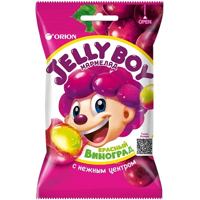 Мармелад жевательный ORION Jelly Boy со вкусом красного винограда  66г