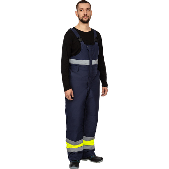 Полукомбинезон зимний мужской зс04-ПК 64-66/170-176 флуоресц.жёлтый/син