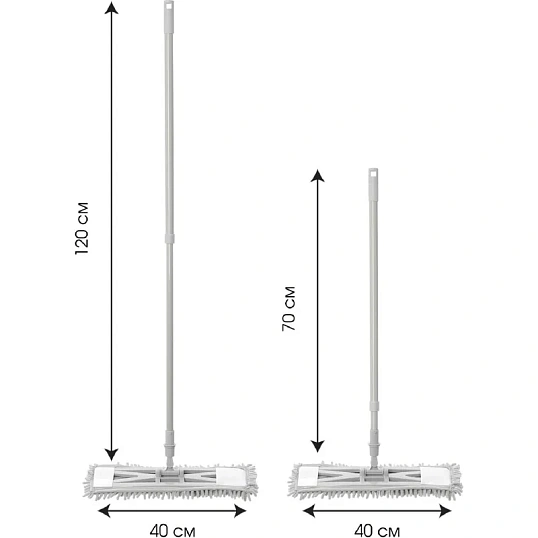 Швабра флаундер с насадкой из микрофибры (шенилл)