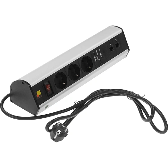 Блок розеток LANMASTER настольный LAN-WA-DC/3G+2UC+2C6