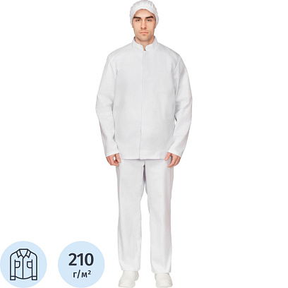 Куртка для пищевого производства муж. у17-КУ ХАССП белая (60-62)182-188