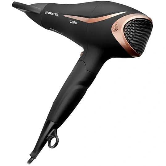 Фен BRAYER BR3000BN, 2200 Вт, 2 скор., холодный воздух