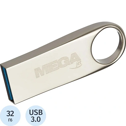 Флеш-память Promega Jet 32GB USB3.0 серебро, металл, под лого NTU279U3032GS