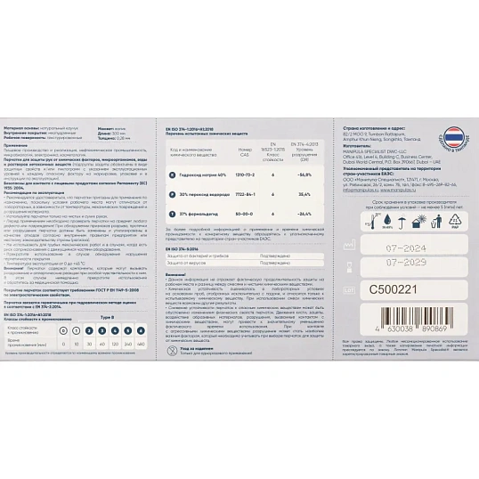 Перчатки защитные латекс Manipula ЭКСПЕРТ УЛЬТРА (DG-042) 25 пар/уп р.8,ПС