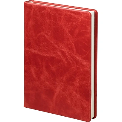 Ежедневник недатированный Attache Pull Up, А5, 136л., красный, нат.кожа