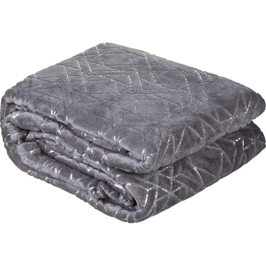 Плед микрофибра Luscan, фольга серый 200х220