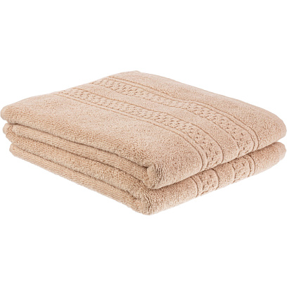 Набор полотенец махровых  для рук 50х80 см, 450 г/м2, Бежевый 2шт