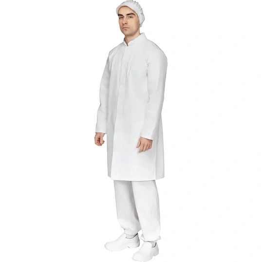 Халат для пищевого производства у17-ХЛ муж.ХАССП белые  (60-62)182-188