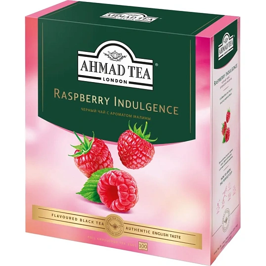 Чай Ahmad Tea Малиновое Лакомство, черный, пакетики в конвертах 100x1,5г/уп