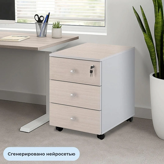 Тумба выкатная Easy Standard LT 16/16 (св.дуб шамони/серый, 400x420x563 мм)