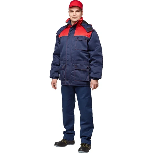 Куртка рабочая зимняя муж з08-КУ,цв. син/крас (р.44-46) 170-176