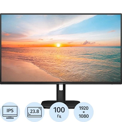 Монитор 23.8 PHILIPS 24E1N1100D Black IPS, 1920x1080, 100Hz, 1 ms,300 cd/m