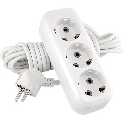 Удлинитель LUX У3-Е-03 3 входа 3м  с заземлением, 250В, 16А