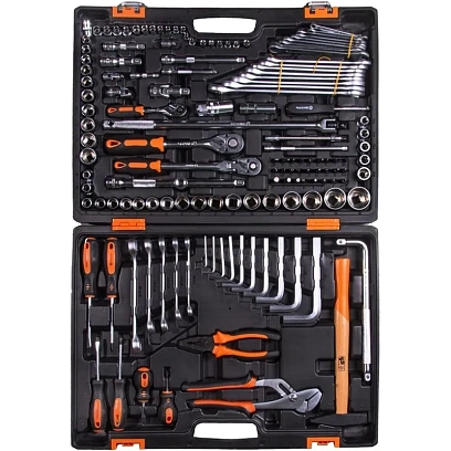 Набор инструментов, 1/2, 1/4, CrV, в кейсе 142 предм Вихрь 73/6/7/13