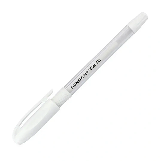 Ручка гелевая неавтомат. PENSAN NEON WHITE1,0мм,бел.черн,манж,2290/12