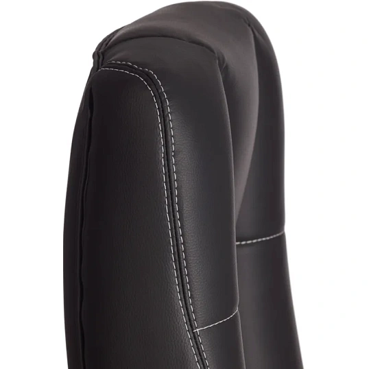 Кресло UT_Easy Chair Boston хром, (черн. подлок), кож/зам, черный, 36-6
