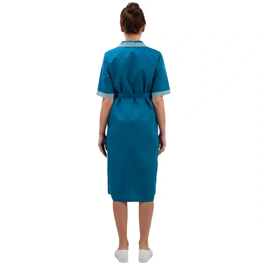 Халат для горничных и уборщиц у01-ХЛ кор.рук бирюз(р.40-42)158-164