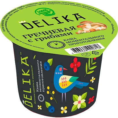 Каша Delika гречневая с грибами, 43г