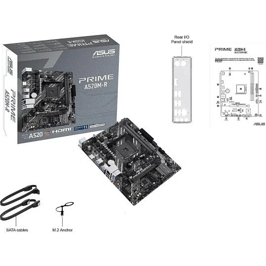 Материнская плата ASUS PRIME A520M-R, AM4, A520, 2xDDR4, mATX