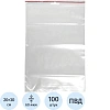 Пакет с замком (Zip Lock) с европодвесом 20 х 30  см, 60 мкм, 100 шт/уп