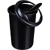 Ведро мусорное 12л пластик, черный металлик с крышкой-вертушкой